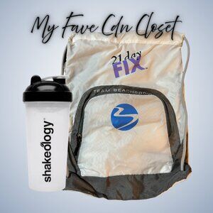 NEW**Team Beachbody 21 Day Fix Drawstring Backpack & Shaker Bottle